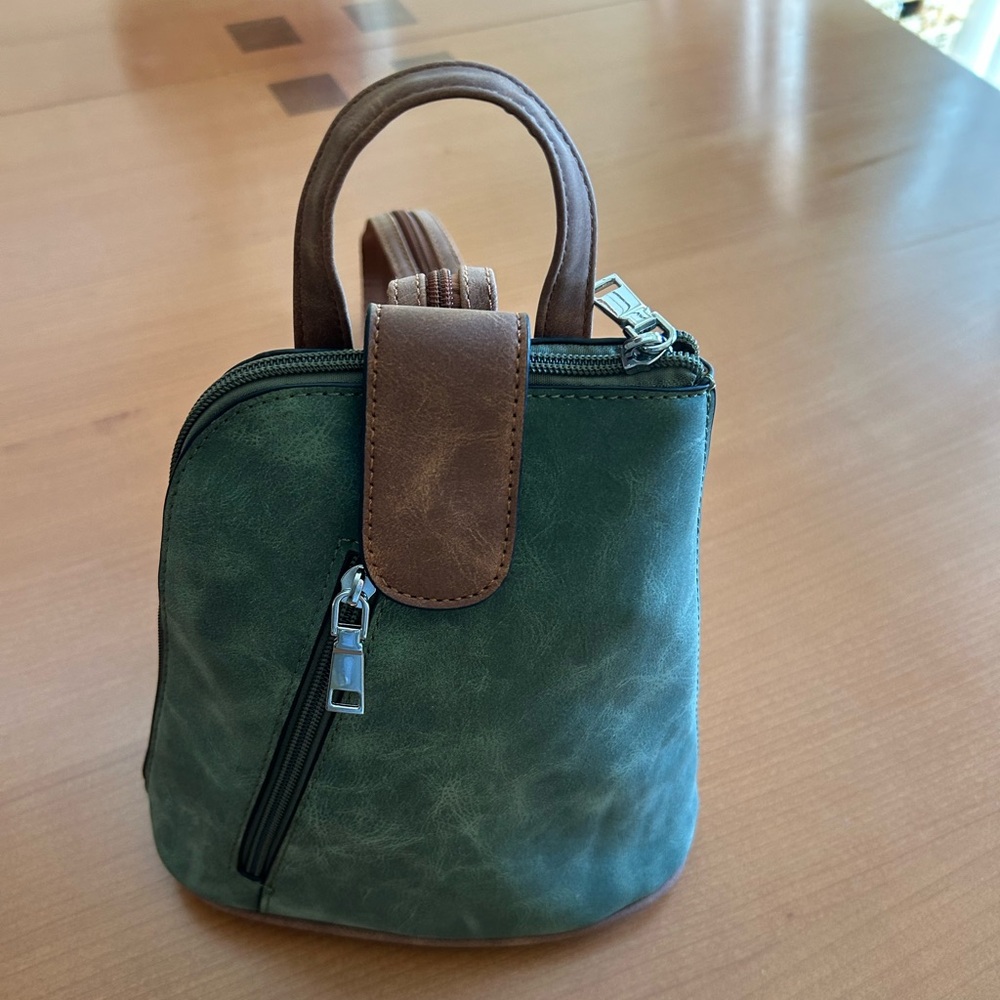 Small Green and Brown Women's Backpack
